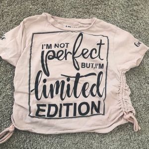 Pink cropped t shirt
